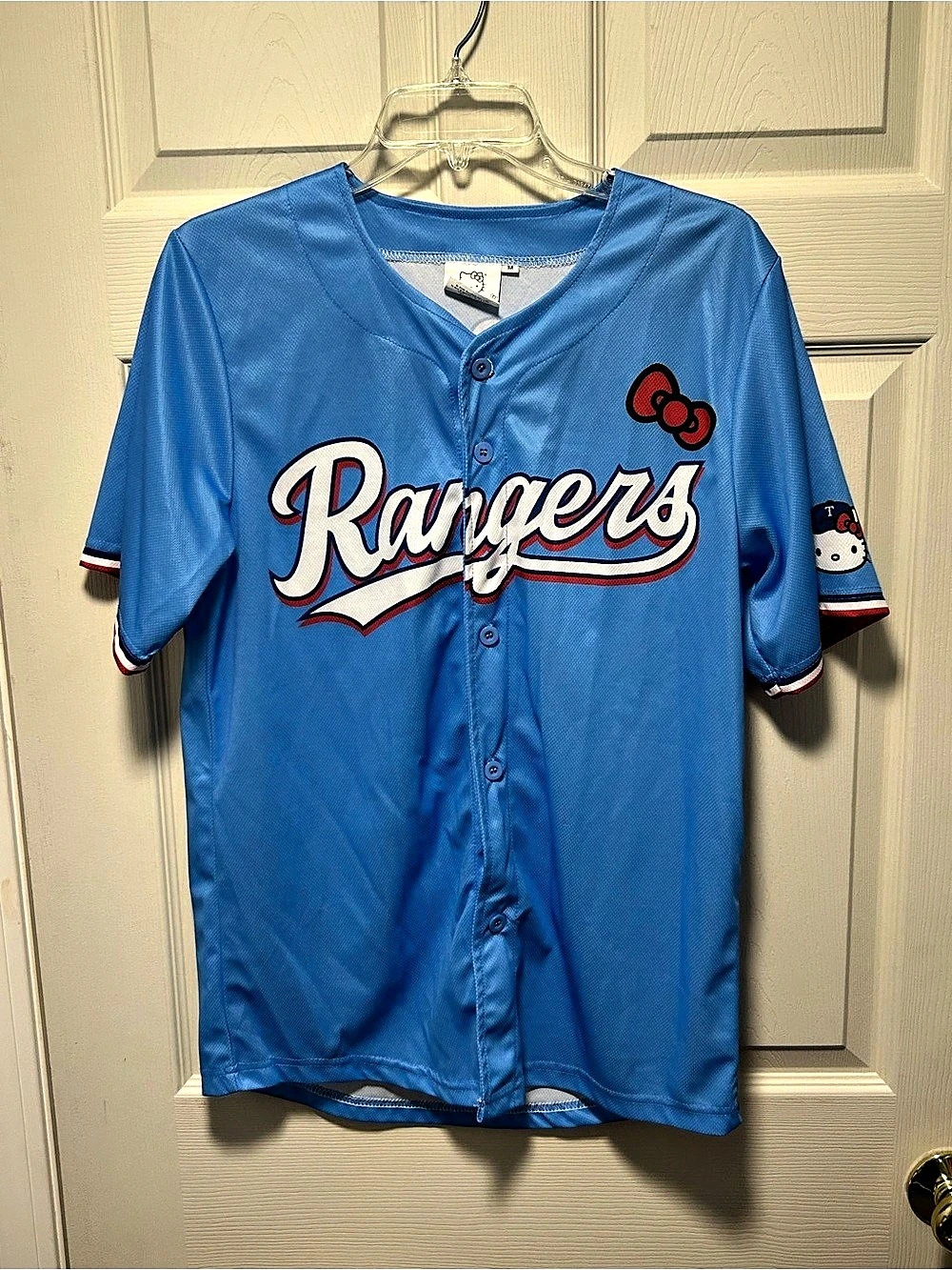 Hello Kitty Rangers baseball jersey Girls Blue Rangers Jersey Size Medium